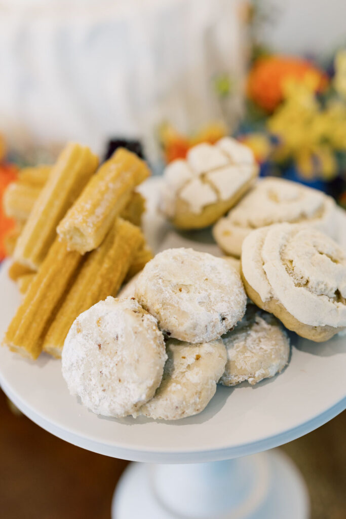 An Assortment of Mexican desserts at wedding